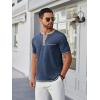 imageCOOFANDY Mens Henley Shirts Short Sleeve Casual Button TShirts Basic Tee Shirts Summer Vintage T Shirts with PocketNavy Blue
