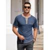 imageCOOFANDY Mens Henley Shirts Short Sleeve Casual Button TShirts Basic Tee Shirts Summer Vintage T Shirts with PocketNavy Blue