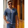 imageCOOFANDY Mens Henley Shirts Short Sleeve Casual Button TShirts Basic Tee Shirts Summer Vintage T Shirts with PocketNavy Blue