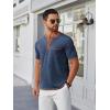 imageCOOFANDY Mens Henley Shirts Short Sleeve Casual Button TShirts Basic Tee Shirts Summer Vintage T Shirts with PocketNavy BlueCaramel