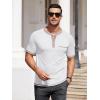 imageCOOFANDY Mens Henley Shirts Short Sleeve Casual Button TShirts Basic Tee Shirts Summer Vintage T Shirts with PocketWhite