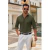 imageCOOFANDY Mens Long Sleeve Button Down Shirts Casual Untucked Dress Shirt Beach Wedding ShirtsArmy Green