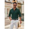 imageCOOFANDY Mens Long Sleeve Button Down Shirts Casual Untucked Dress Shirt Beach Wedding ShirtsDark Green