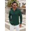 imageCOOFANDY Mens Long Sleeve Button Down Shirts Casual Untucked Dress Shirt Beach Wedding ShirtsDark Green