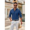 imageCOOFANDY Mens Long Sleeve Button Down Shirts Casual Untucked Dress Shirt Beach Wedding ShirtsDemin Blue