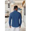 imageCOOFANDY Mens Long Sleeve Button Down Shirts Casual Untucked Dress Shirt Beach Wedding ShirtsDemin Blue
