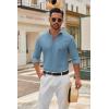 imageCOOFANDY Mens Long Sleeve Button Down Shirts Casual Untucked Dress Shirt Beach Wedding ShirtsGrey Blue