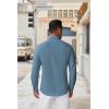 imageCOOFANDY Mens Long Sleeve Button Down Shirts Casual Untucked Dress Shirt Beach Wedding ShirtsGrey Blue