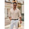 imageCOOFANDY Mens Long Sleeve Button Down Shirts Casual Untucked Dress Shirt Beach Wedding ShirtsKhaki