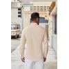 imageCOOFANDY Mens Long Sleeve Button Down Shirts Casual Untucked Dress Shirt Beach Wedding ShirtsKhaki