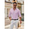 imageCOOFANDY Mens Long Sleeve Button Down Shirts Casual Untucked Dress Shirt Beach Wedding ShirtsLavender