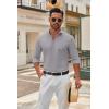 imageCOOFANDY Mens Long Sleeve Button Down Shirts Casual Untucked Dress Shirt Beach Wedding ShirtsLight Grey