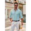 imageCOOFANDY Mens Long Sleeve Button Down Shirts Casual Untucked Dress Shirt Beach Wedding ShirtsSky Blue