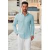 imageCOOFANDY Mens Long Sleeve Button Down Shirts Casual Untucked Dress Shirt Beach Wedding ShirtsSky Blue