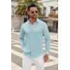 imageCOOFANDY Mens Long Sleeve Button Down Shirts Casual Untucked Dress Shirt Beach Wedding ShirtsSky Blue