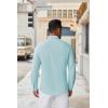 imageCOOFANDY Mens Long Sleeve Button Down Shirts Casual Untucked Dress Shirt Beach Wedding ShirtsSky Blue