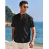 imageCOOFANDY Mens Muscle Fit Dress Shirts Banded Collar Casual Button Down ShirtsBlack