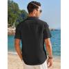 imageCOOFANDY Mens Muscle Fit Dress Shirts Banded Collar Casual Button Down ShirtsBlack
