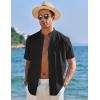 imageCOOFANDY Mens Muscle Fit Dress Shirts Banded Collar Casual Button Down ShirtsBlack