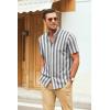 imageCOOFANDY Mens Muscle Fit Dress Shirts Banded Collar Casual Button Down ShirtsBlack Stripes