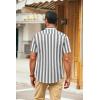 imageCOOFANDY Mens Muscle Fit Dress Shirts Banded Collar Casual Button Down ShirtsBlack Stripes