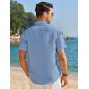 imageCOOFANDY Mens Muscle Fit Dress Shirts Banded Collar Casual Button Down ShirtsBrilliant Blue