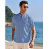 imageCOOFANDY Mens Muscle Fit Dress Shirts Banded Collar Casual Button Down ShirtsBrilliant Blue