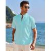 imageCOOFANDY Mens Muscle Fit Dress Shirts Banded Collar Casual Button Down ShirtsCeladon Green