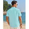 imageCOOFANDY Mens Muscle Fit Dress Shirts Banded Collar Casual Button Down ShirtsCeladon Green