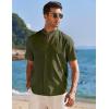 imageCOOFANDY Mens Muscle Fit Dress Shirts Banded Collar Casual Button Down ShirtsGreen