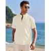 imageCOOFANDY Mens Muscle Fit Dress Shirts Banded Collar Casual Button Down ShirtsKhaki