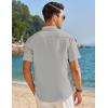 imageCOOFANDY Mens Muscle Fit Dress Shirts Banded Collar Casual Button Down ShirtsLight Grey