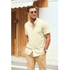 imageCOOFANDY Mens Muscle Fit Dress Shirts Banded Collar Casual Button Down ShirtsPure
