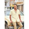 imageCOOFANDY Mens Muscle Fit Dress Shirts Banded Collar Casual Button Down ShirtsPure