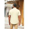 imageCOOFANDY Mens Muscle Fit Dress Shirts Banded Collar Casual Button Down ShirtsPure