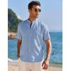 imageCOOFANDY Mens Muscle Fit Dress Shirts Banded Collar Casual Button Down ShirtsSky Blue