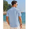 imageCOOFANDY Mens Muscle Fit Dress Shirts Banded Collar Casual Button Down ShirtsSky Blue