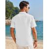 imageCOOFANDY Mens Muscle Fit Dress Shirts Banded Collar Casual Button Down ShirtsWhite