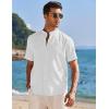 imageCOOFANDY Mens Muscle Fit Dress Shirts Banded Collar Casual Button Down ShirtsWhite