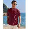imageCOOFANDY Mens Muscle Fit Dress Shirts Banded Collar Casual Button Down ShirtsWine