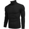 imageCOOFANDY Mens Ribbed Slim Fit Knitted Pullover Casual Turtleneck SweaterBlack
