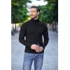 imageCOOFANDY Mens Ribbed Slim Fit Knitted Pullover Casual Turtleneck SweaterBlack