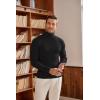 imageCOOFANDY Mens Ribbed Slim Fit Knitted Pullover Casual Turtleneck SweaterBlack
