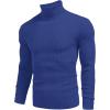imageCOOFANDY Mens Ribbed Slim Fit Knitted Pullover Casual Turtleneck SweaterBlue