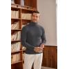 imageCOOFANDY Mens Ribbed Slim Fit Knitted Pullover Casual Turtleneck SweaterCharcoal Grey