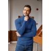 imageCOOFANDY Mens Ribbed Slim Fit Knitted Pullover Casual Turtleneck SweaterCornflower Blue