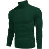imageCOOFANDY Mens Ribbed Slim Fit Knitted Pullover Casual Turtleneck SweaterHunter Green