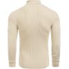 imageCOOFANDY Mens Ribbed Slim Fit Knitted Pullover Casual Turtleneck SweaterLight Apricot