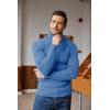 imageCOOFANDY Mens Ribbed Slim Fit Knitted Pullover Casual Turtleneck SweaterLight Blue
