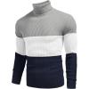 imageCOOFANDY Mens Ribbed Slim Fit Knitted Pullover Casual Turtleneck SweaterNavy  Gray